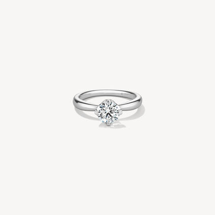 Floral 2 Engagement Ring, Platinum, large
