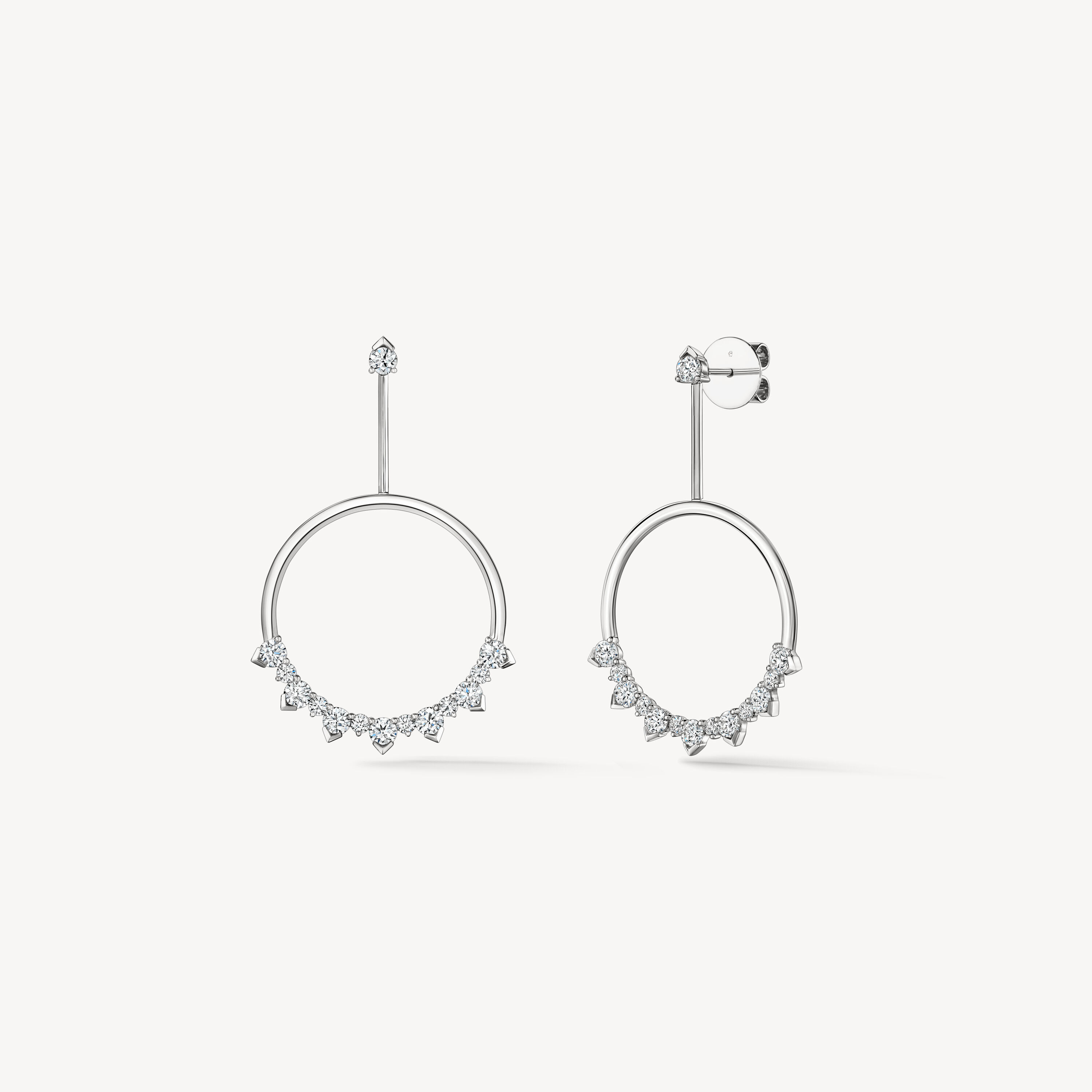 Aerial Sunrise Drop Earrings, 18K White Gold, large