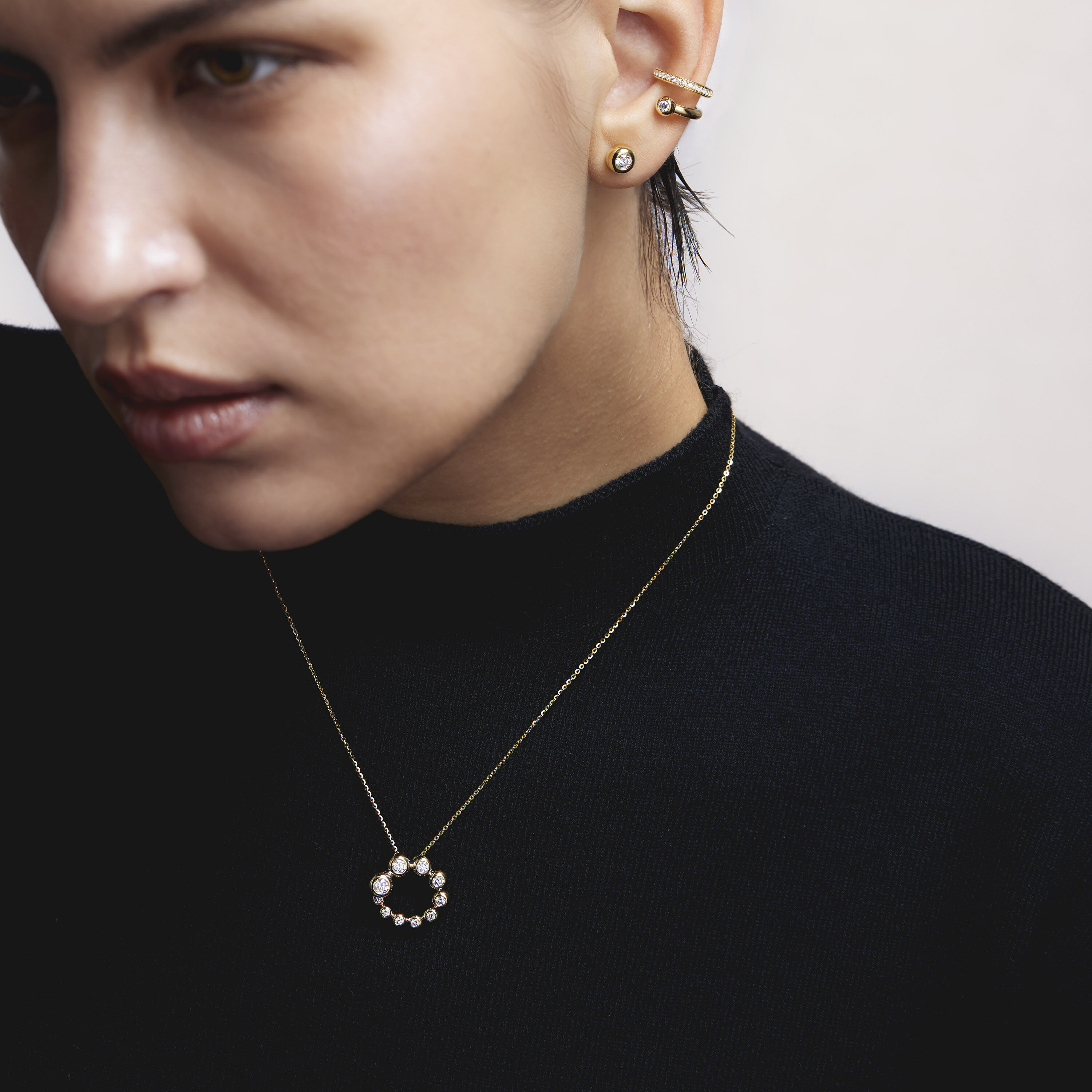 DREAM SOLO STUD EARRINGS, 18K Yellow Gold, large