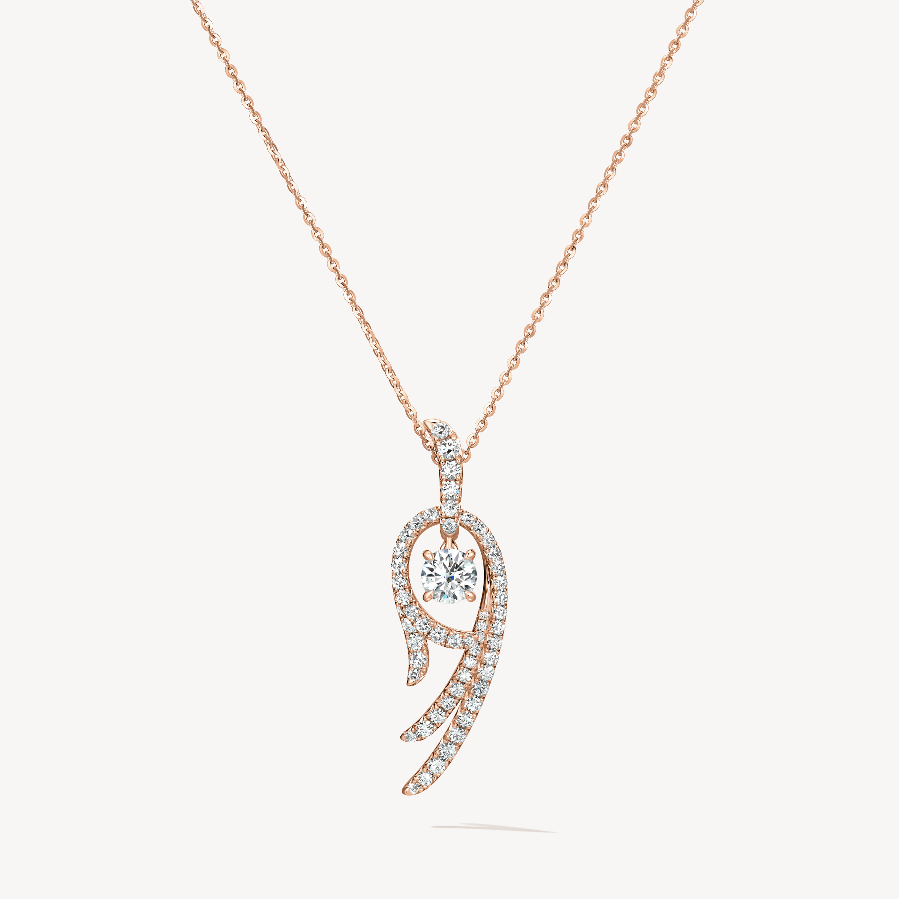 VELA Twisted鑽石項鏈​, 18K 玫瑰金, large