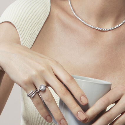 Grace Wrap鑽石戒指, 18K 玫瑰金, large