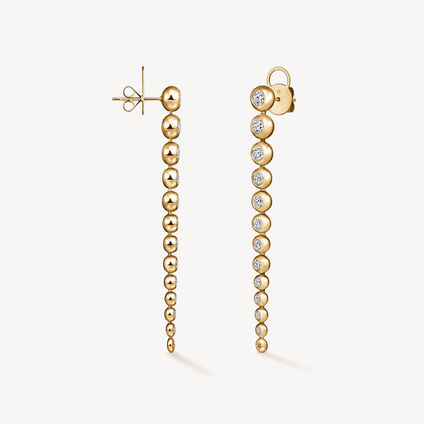 DREAM  CIRCLE CONVERTIBLE EARRINGS, 18K Yellow Gold, large