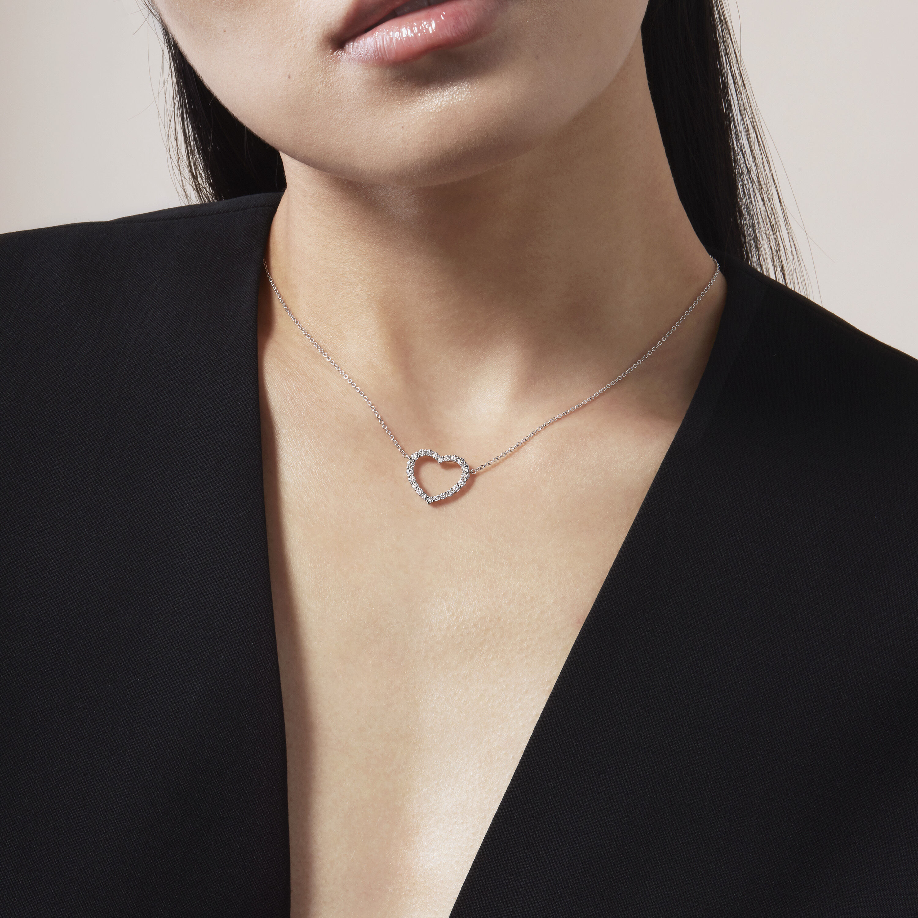 Signature Heart Pendant Necklace - Large, 18K Rose Gold, large