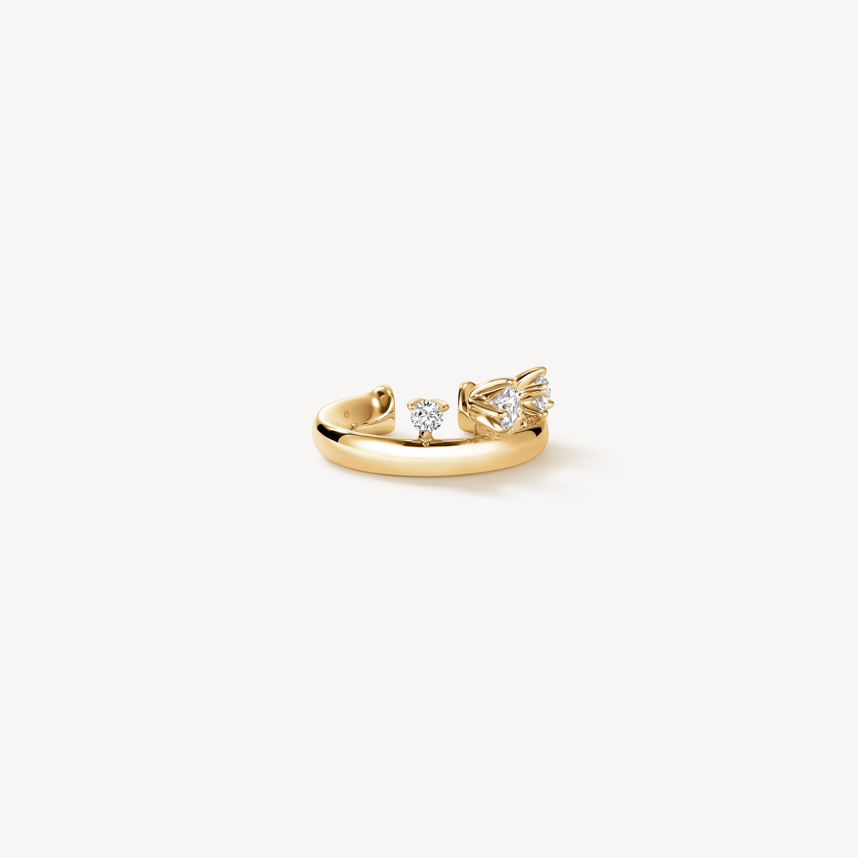 Barre Floating Diamond Ear Cuff, 18K Yellow Gold, large