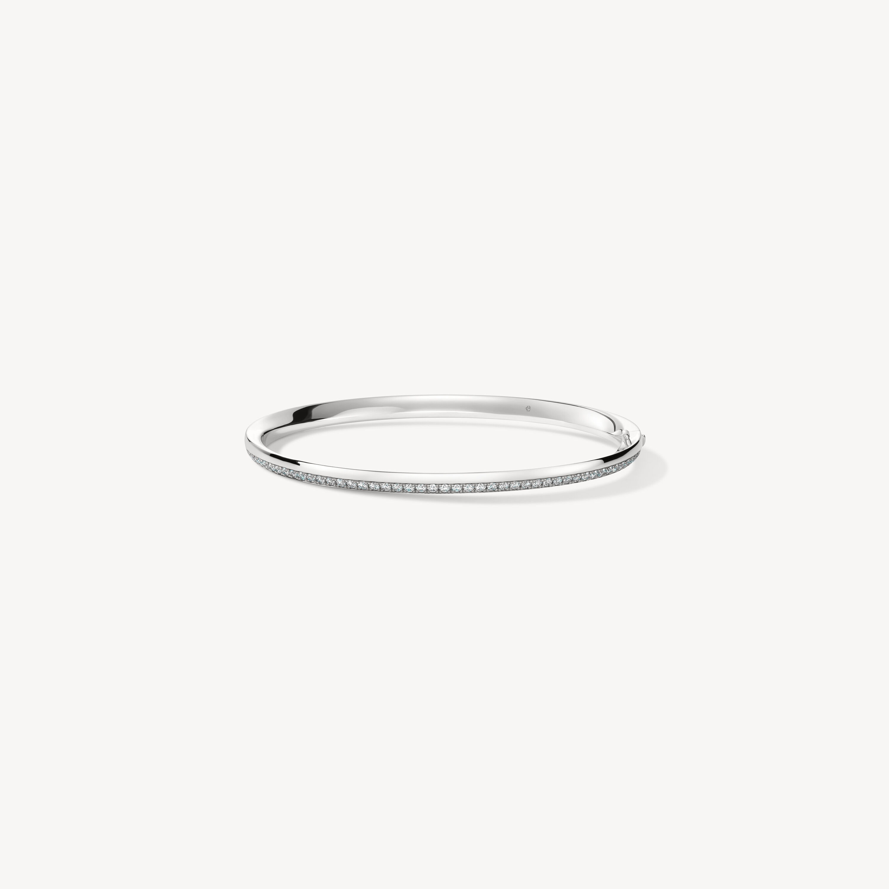 BARRE Pav&eacute; Bangle, 18K White Gold, large