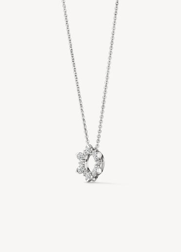 Aerial Open Sunburst Enhancer 鑽石項鏈, 18K 白金 Aerial Open Sunburst Enhancer 鑽石項鏈, 18K 白金, large