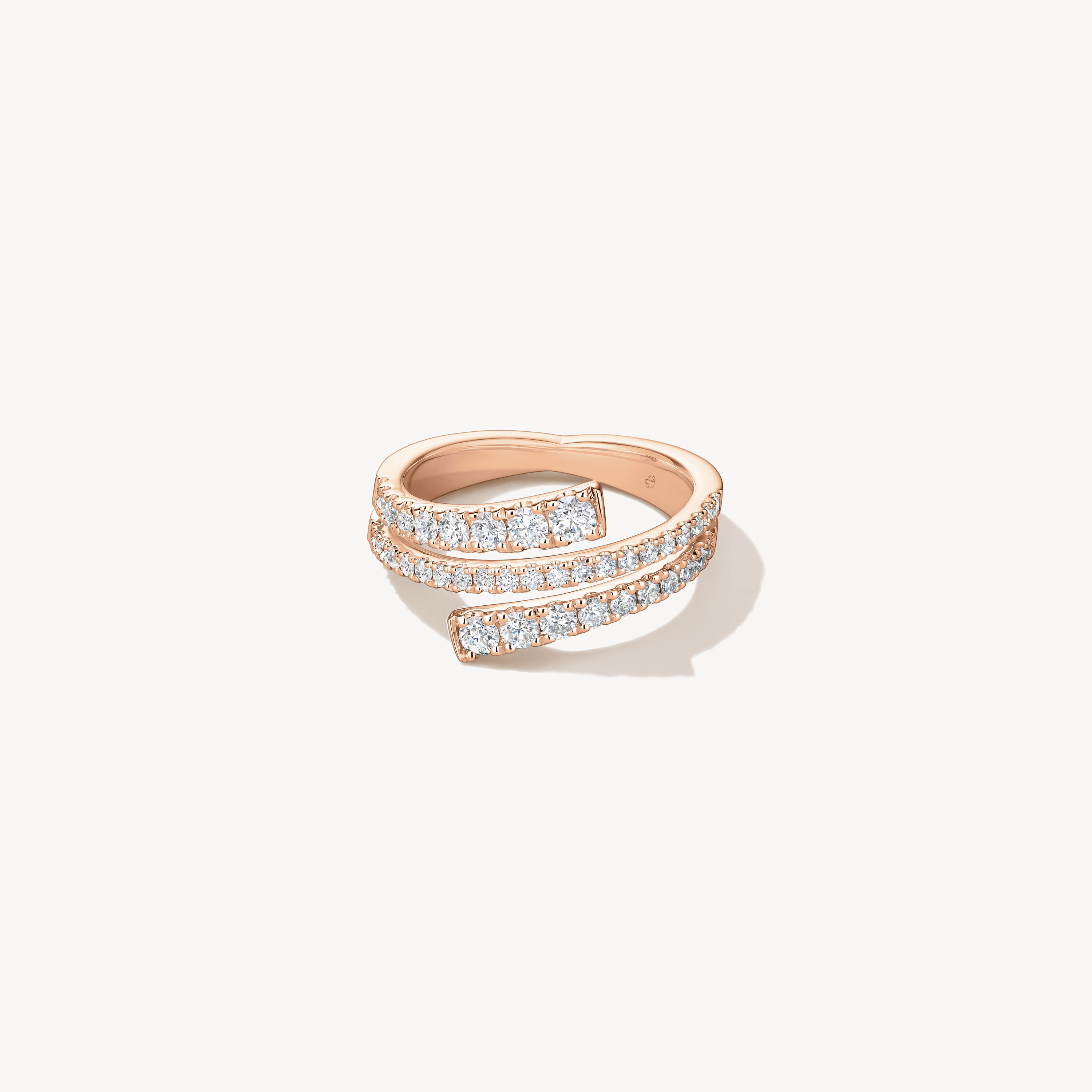 Grace Wrap鑽石戒指, 18K 玫瑰金, large