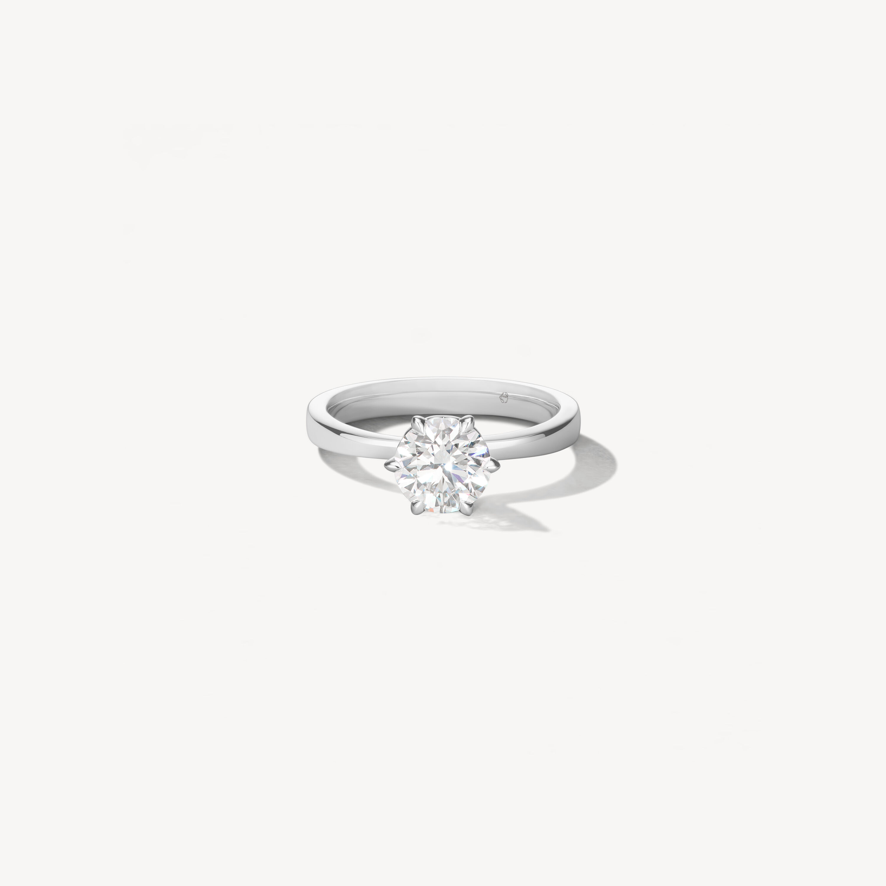 HOF Signature 6 Prong Solitaire Engagement Ring, Platinum, large