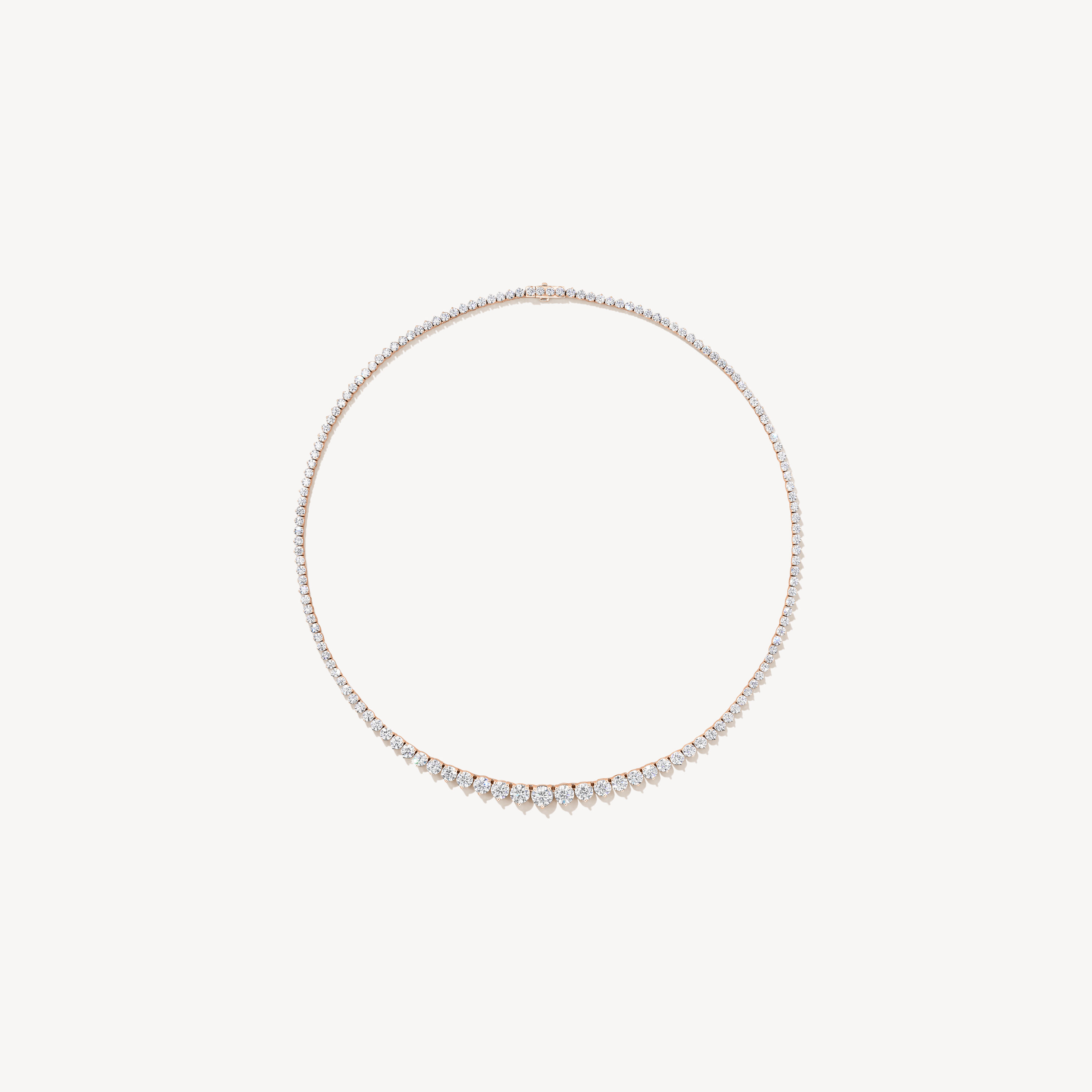 Temptation Three-Prong Necklace, 18K Rose Gold, large