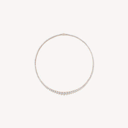 Temptation Three-Prong Necklace, 18K Rose Gold, large
