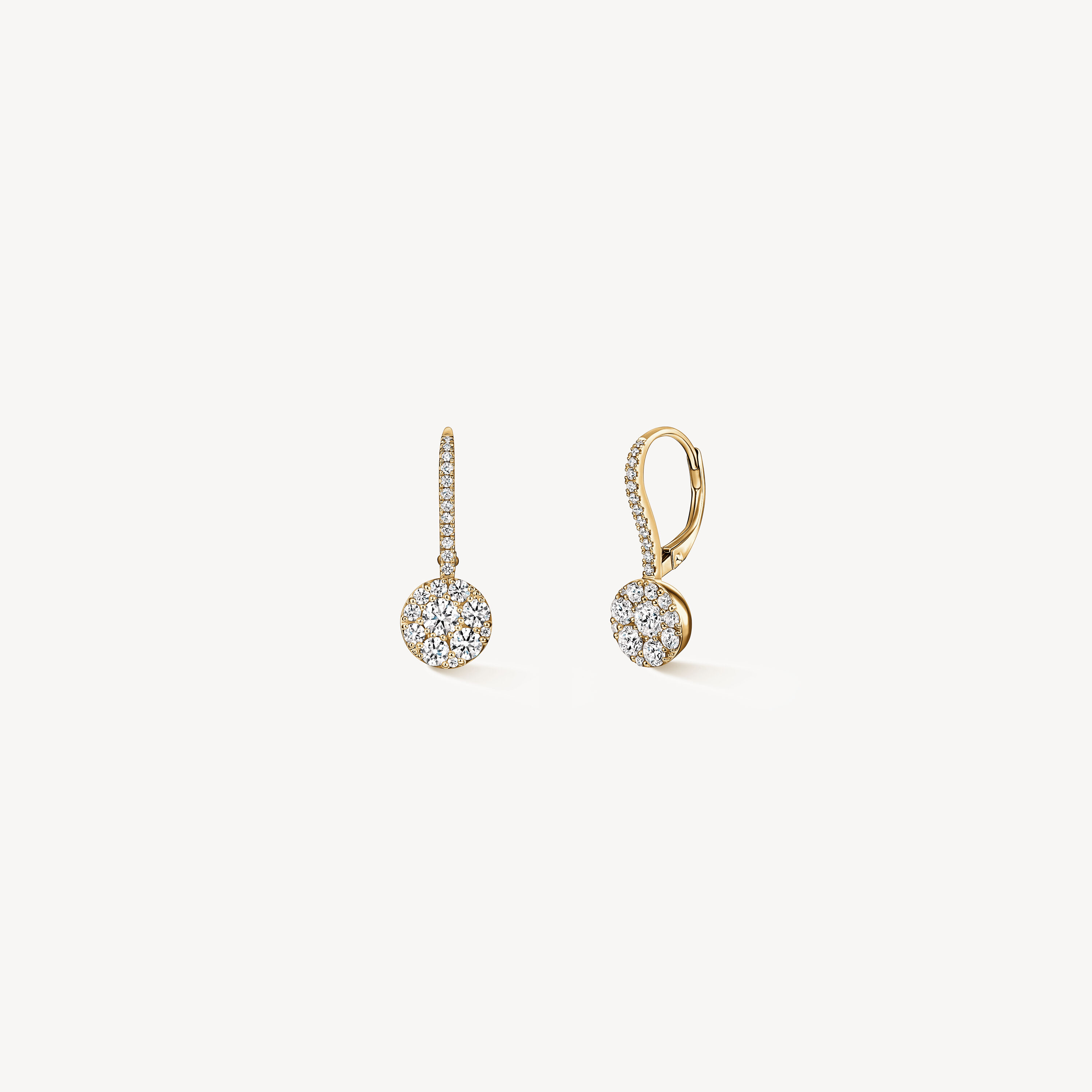 Tessa Leverback Earrings, 18K Yellow Gold, large