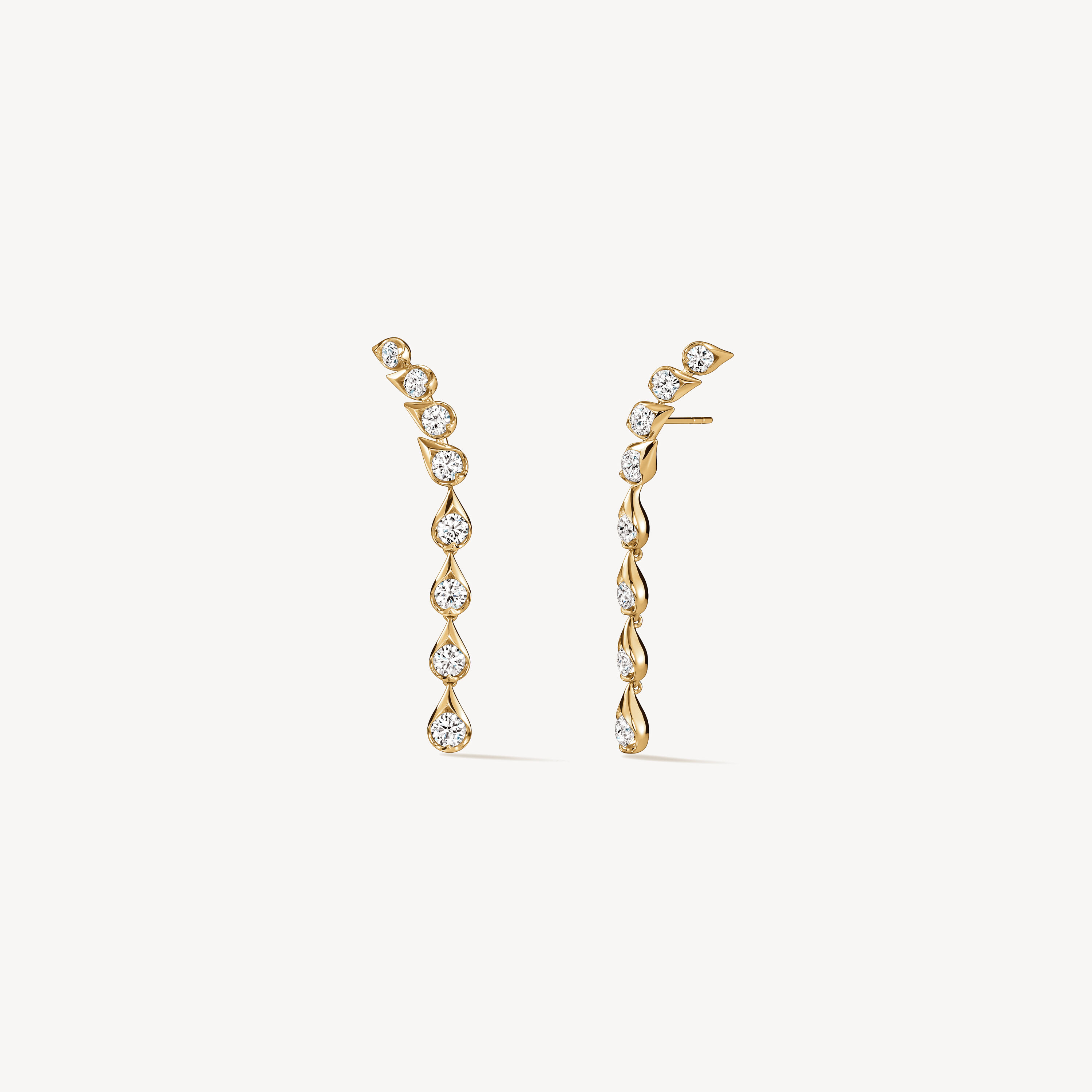LU Droplet 垂墜式鑽石耳環 （小）, 18K 黄金, large