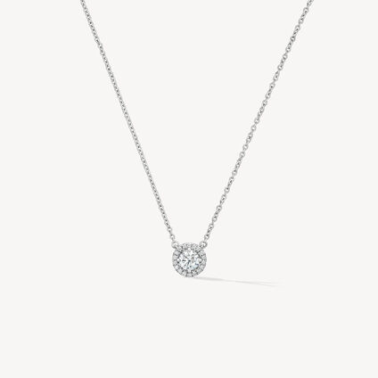 Joy鑽石項鏈, 18K 白金, large