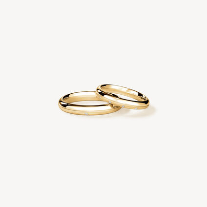 LOVE Satin Finish 結婚對戒, 18K 黄金, large