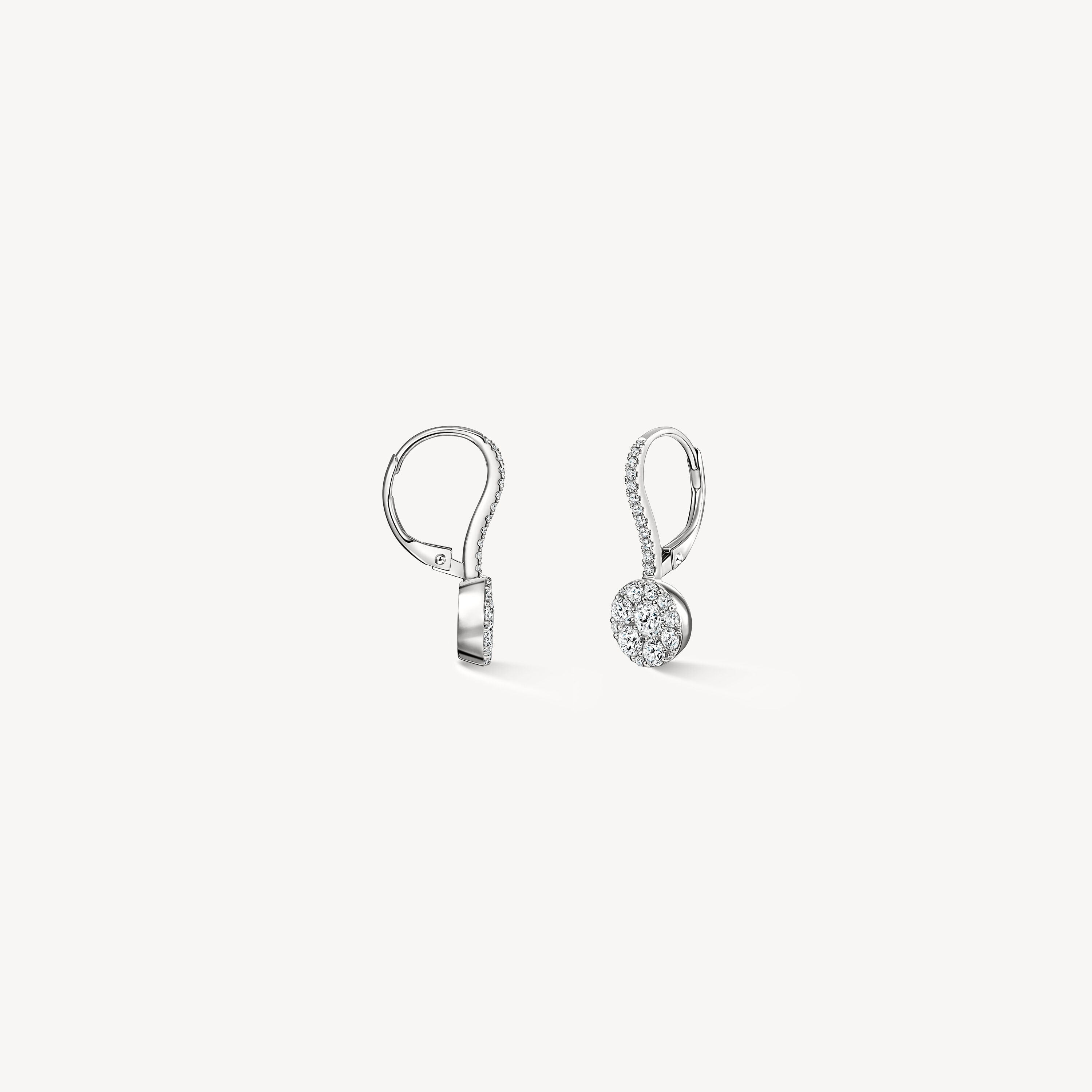 Tessa Leverback Earrings, 18K White Gold, large
