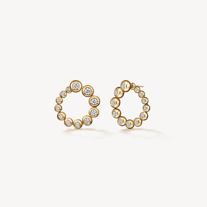 DREAM  CIRCLE CONVERTIBLE EARRINGS, 18K Yellow Gold, large