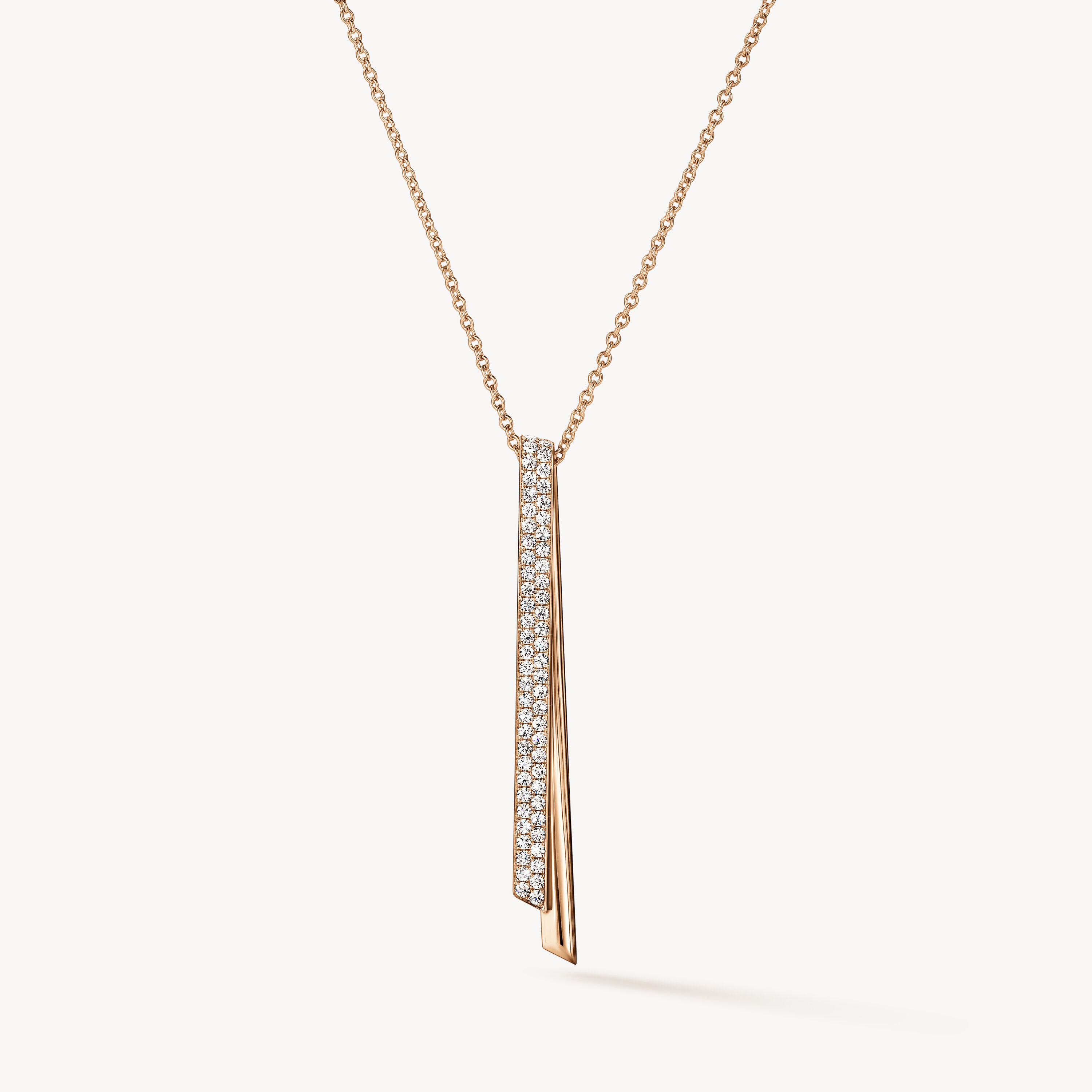 INSIDE/OUT Diamond Flip Drop Pendant Necklace, 18K Rose Gold, large