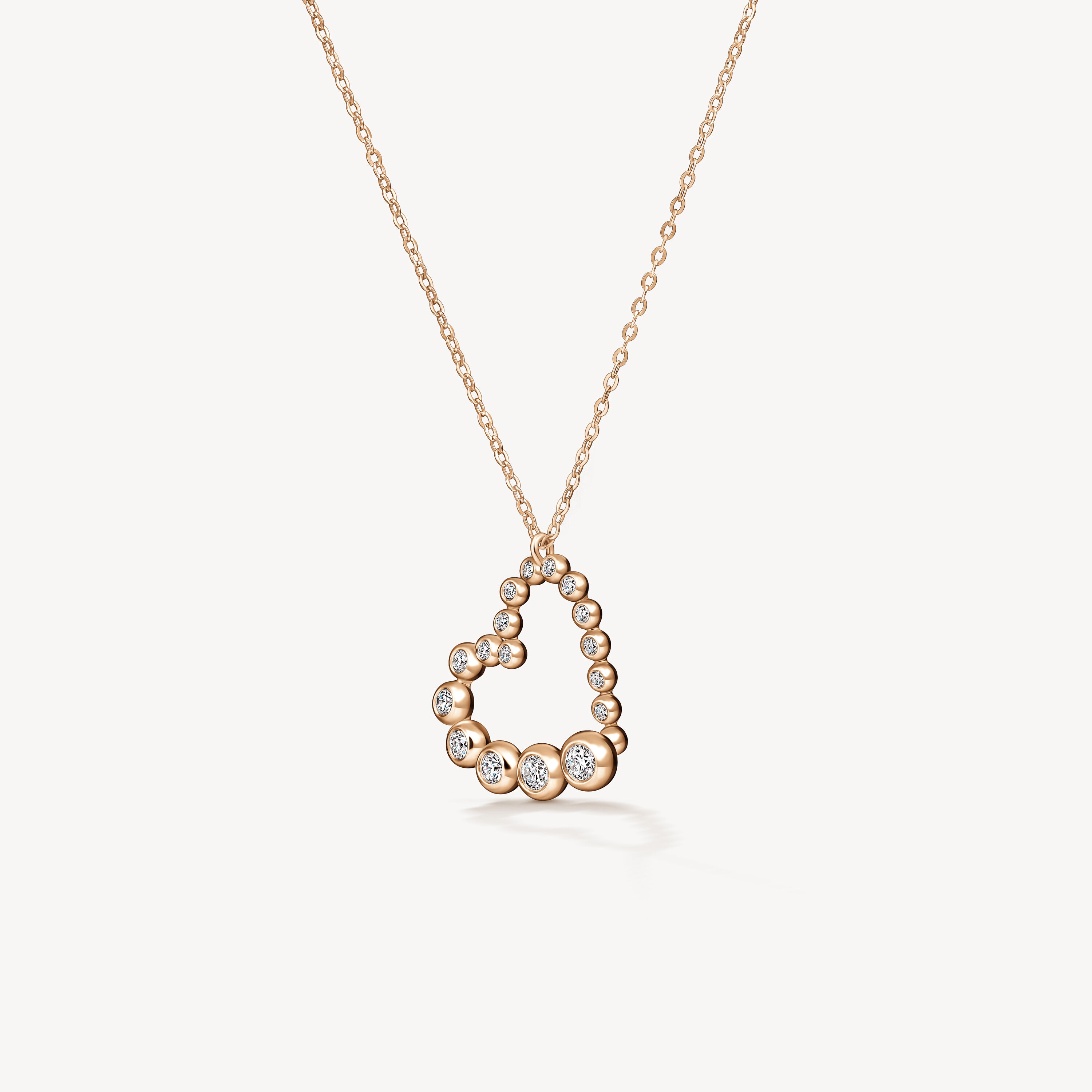 DREAM Heart Pendant Necklace &ndash; Small, 18K Rose Gold, large