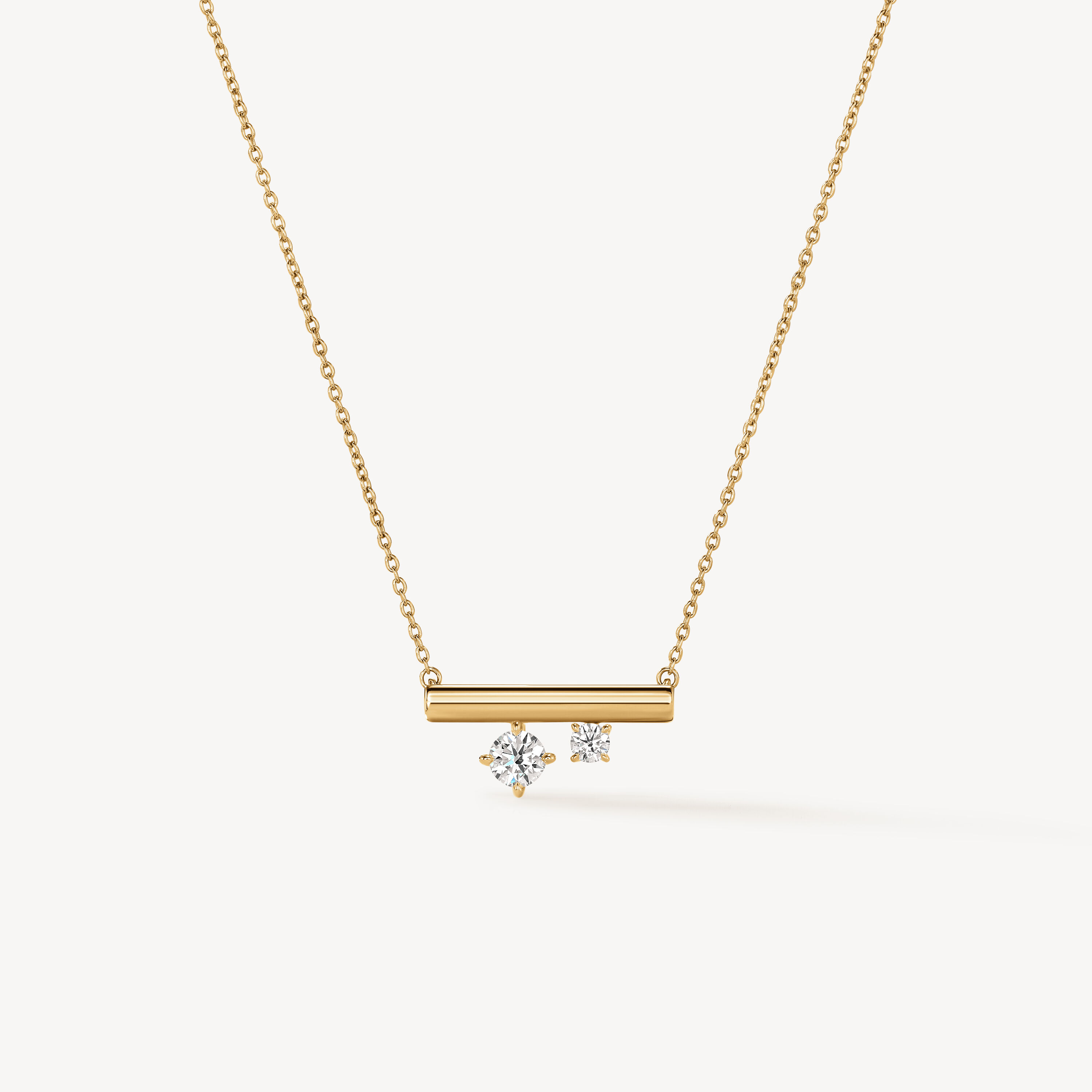 BARRE Floating 迷你鑽石項鏈, 18K 黄金, large