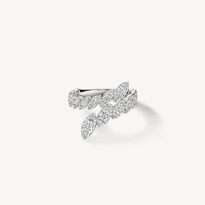 Bypass Ring, 18K White Gold, large