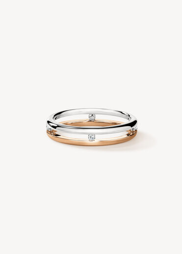 LOVE Floating Diamond 結婚對戒, 18K 玫瑰金(含鉑金) LOVE Floating Diamond 結婚對戒, 18K 玫瑰金(含鉑金), large