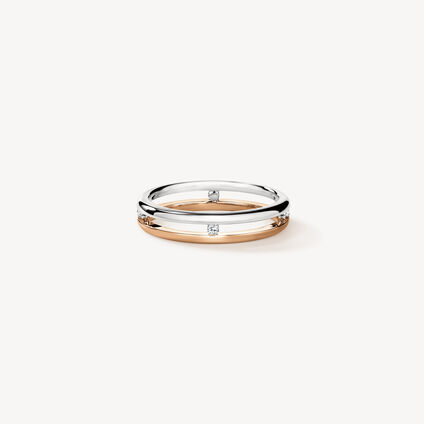 LOVE Floating Diamond 結婚對戒, 18K 玫瑰金(含鉑金) LOVE Floating Diamond 結婚對戒, 18K 玫瑰金(含鉑金), large