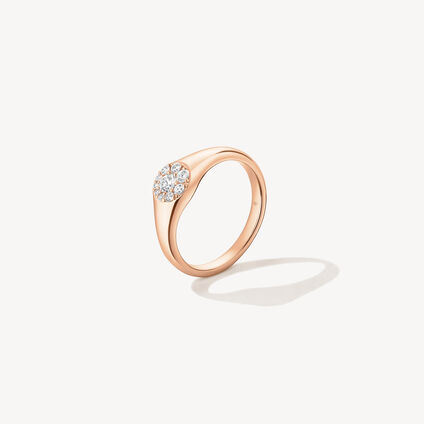 Tessa Circle  Signet 鑽石戒指, 18K 玫瑰金, large