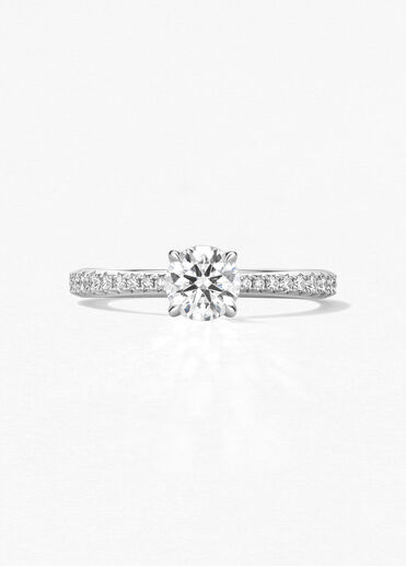 Vela Solitaire with Diamond Band 鑽石戒指 , 鉑金 Vela Solitaire with Diamond Band 鑽石戒指 , 鉑金, large