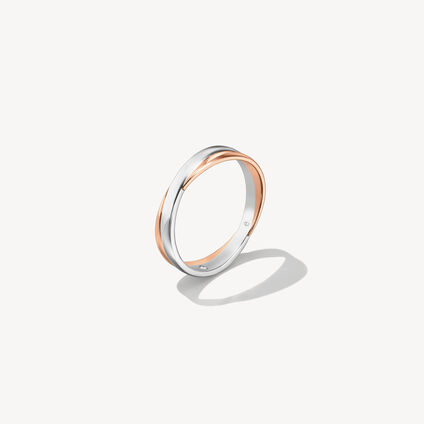 Embrace 結婚對戒, 鉑金和18K 玫瑰金, large