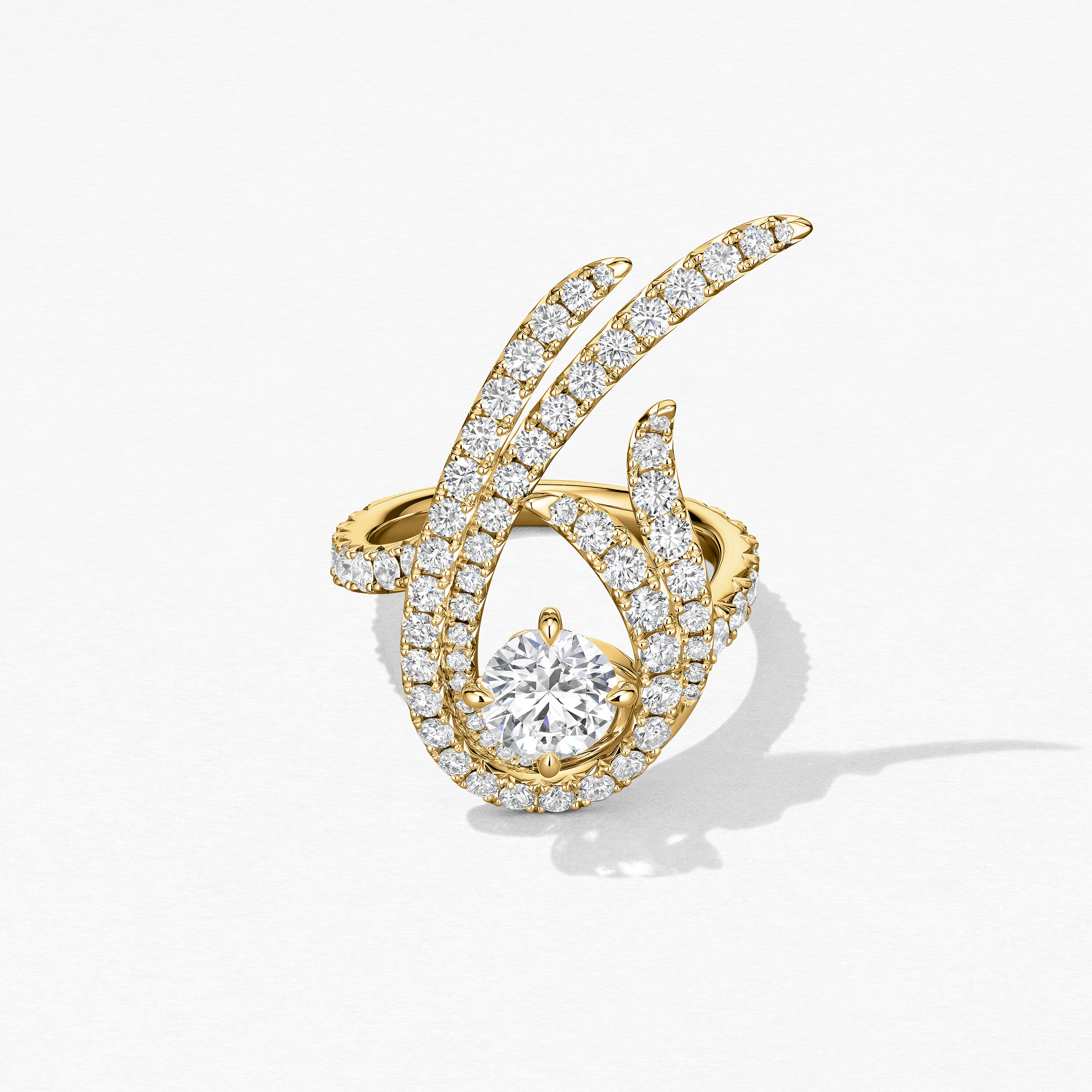 Vela Twisted Cocktail Ring, 18K Yellow Gold, large