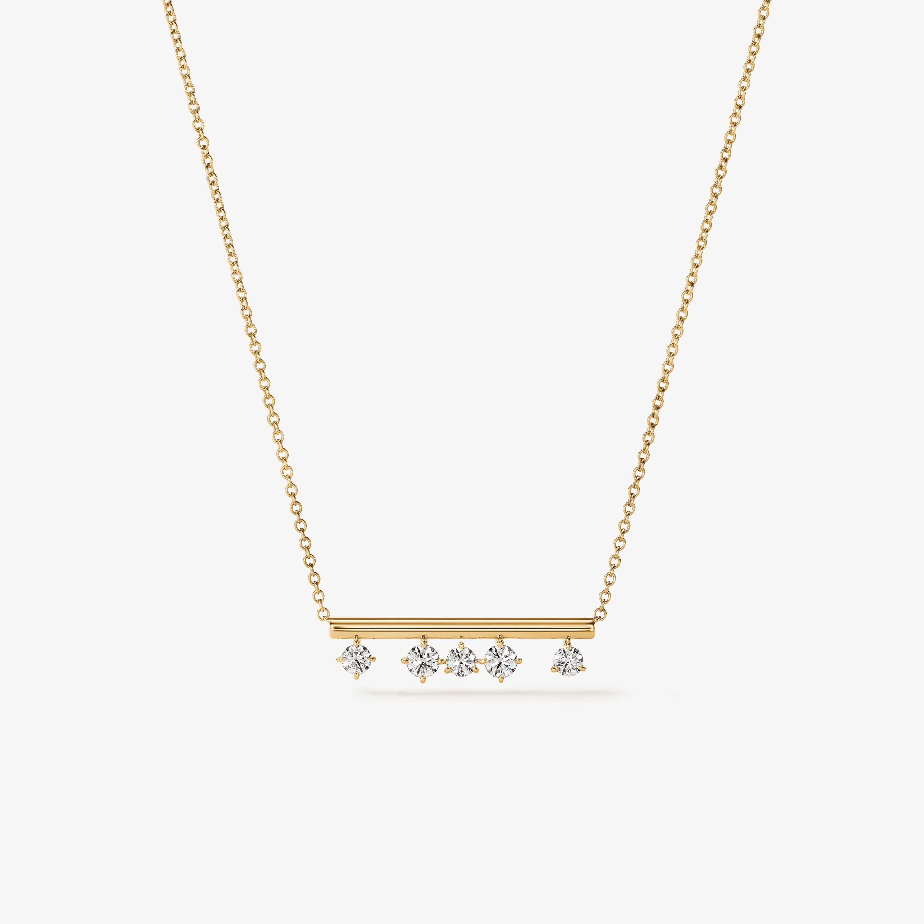 BARRE Floating Diamond Pendant Necklace, 18K Yellow Gold, large
