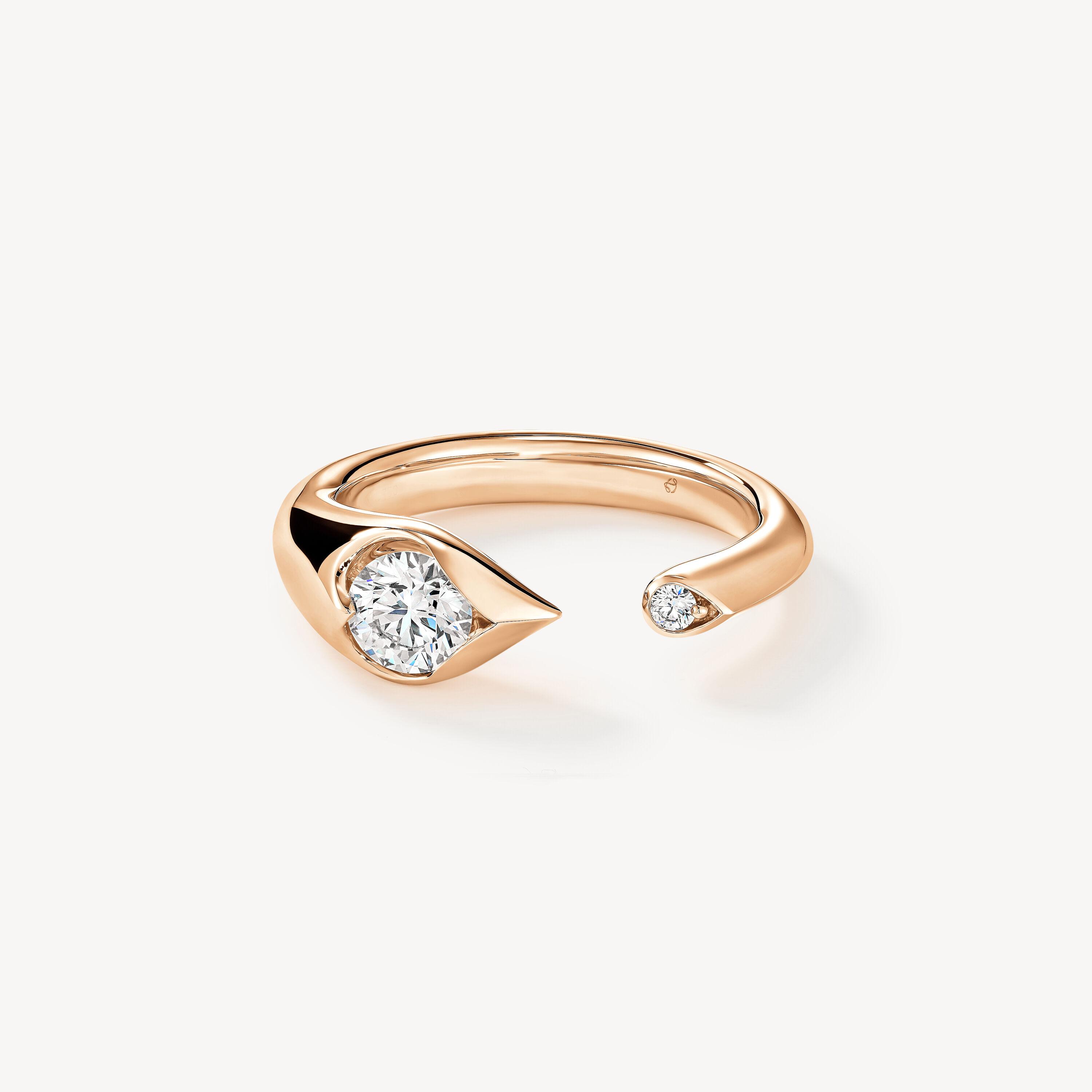LU Open Droplet Ring, 18K Rose Gold, large