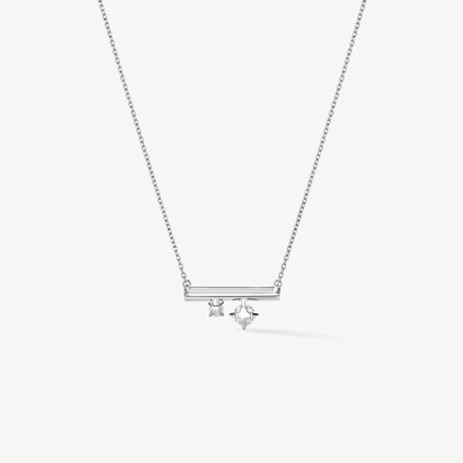 BARRE Mini Floating Diamond Pendant Necklace, 18K White Gold, large