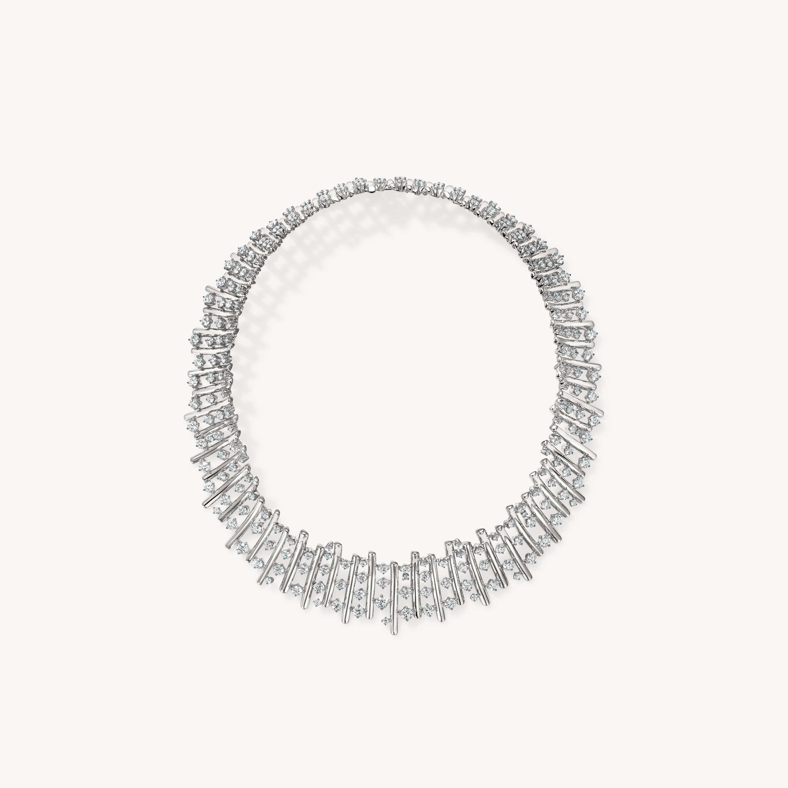BARRE Multi-Row多排鑽石短項鏈, 18K 白金, large