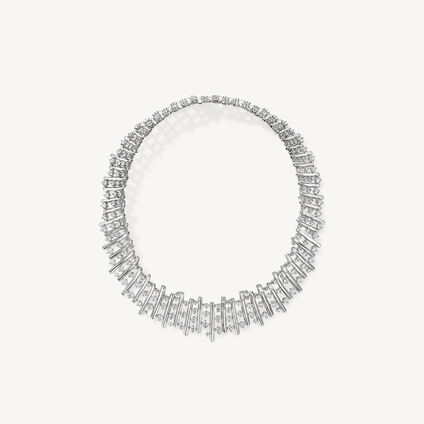 BARRE Multi-Row多排鑽石短項鏈, 18K 白金, large