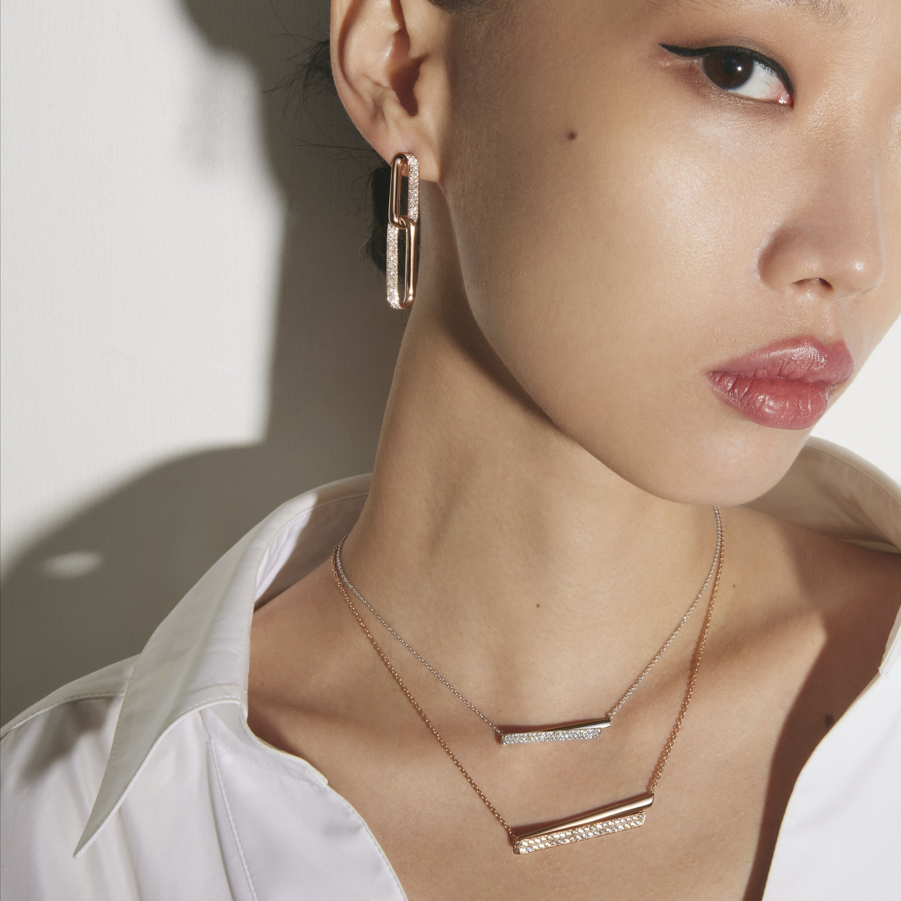 INSIDE/OUT Diamond Flip Pendant Necklace, 18K Rose Gold, large