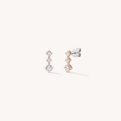 Cascade Mini Drop Earrings, 18K Rose Gold, large