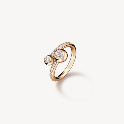 Dream Bypass Pav&eacute; Ring, 18K Rose Gold, large