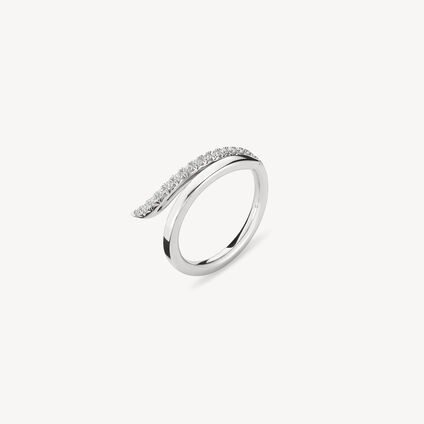 VELA French Cut Pav&eacute; Diamond Ring, 18K White Gold, large