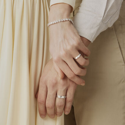 Believe Wedding Band, 18K Rose Gold, large
