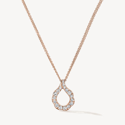 Lorelei Crescent 鑽石項鏈, 18K 玫瑰金, large