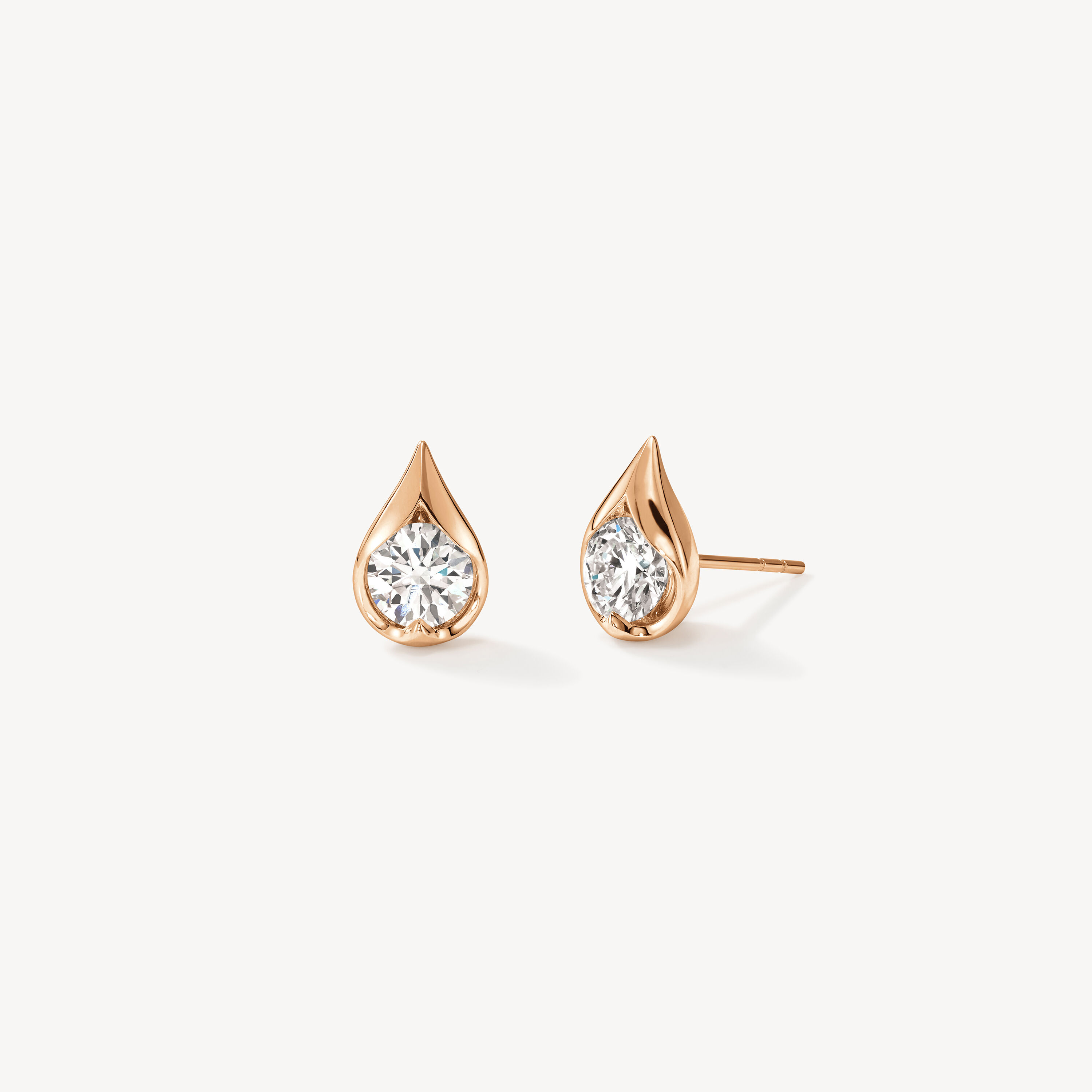 LU Droplet Studs, 18K Rose Gold, large