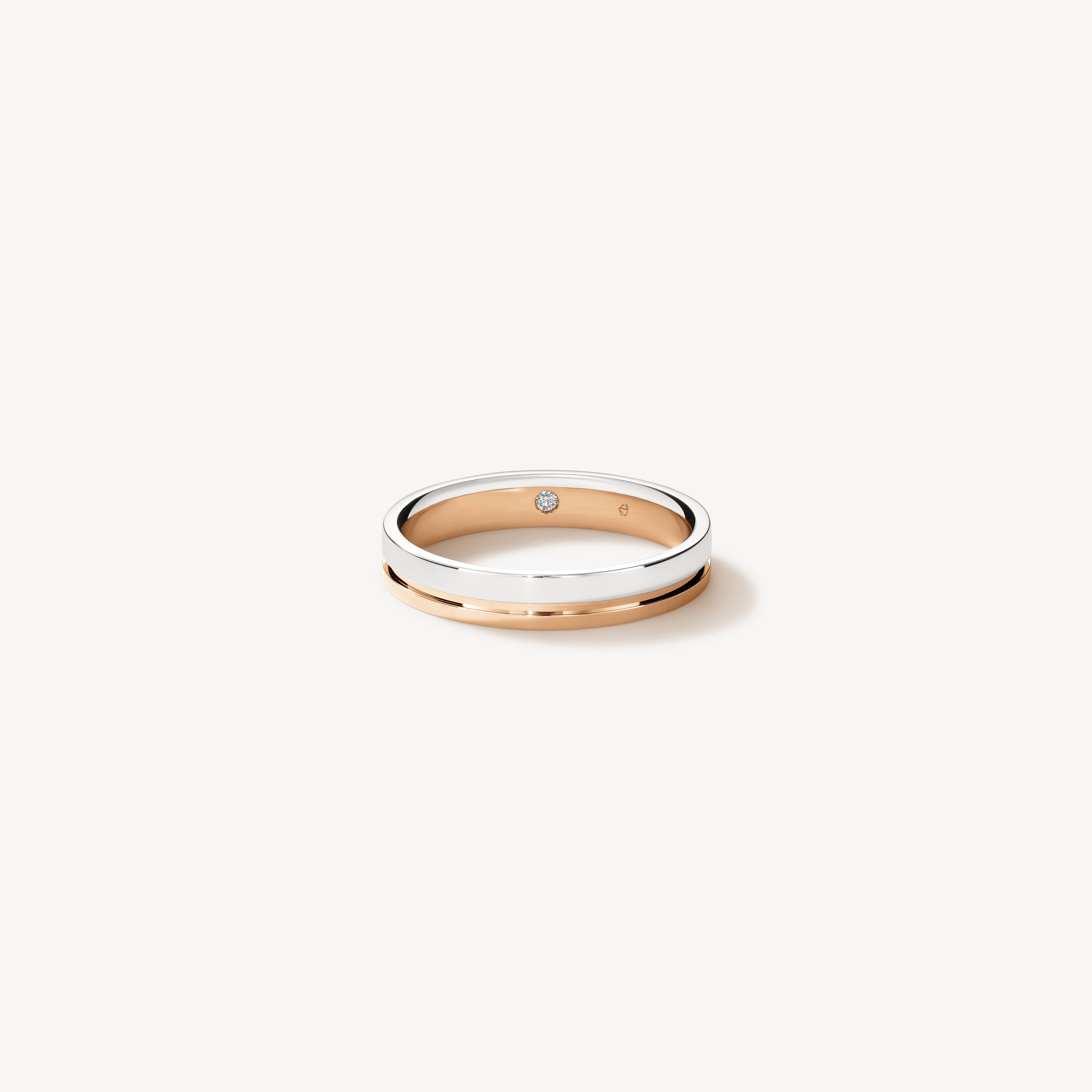 Moment 結婚對戒, 鉑金和18K 玫瑰金, large