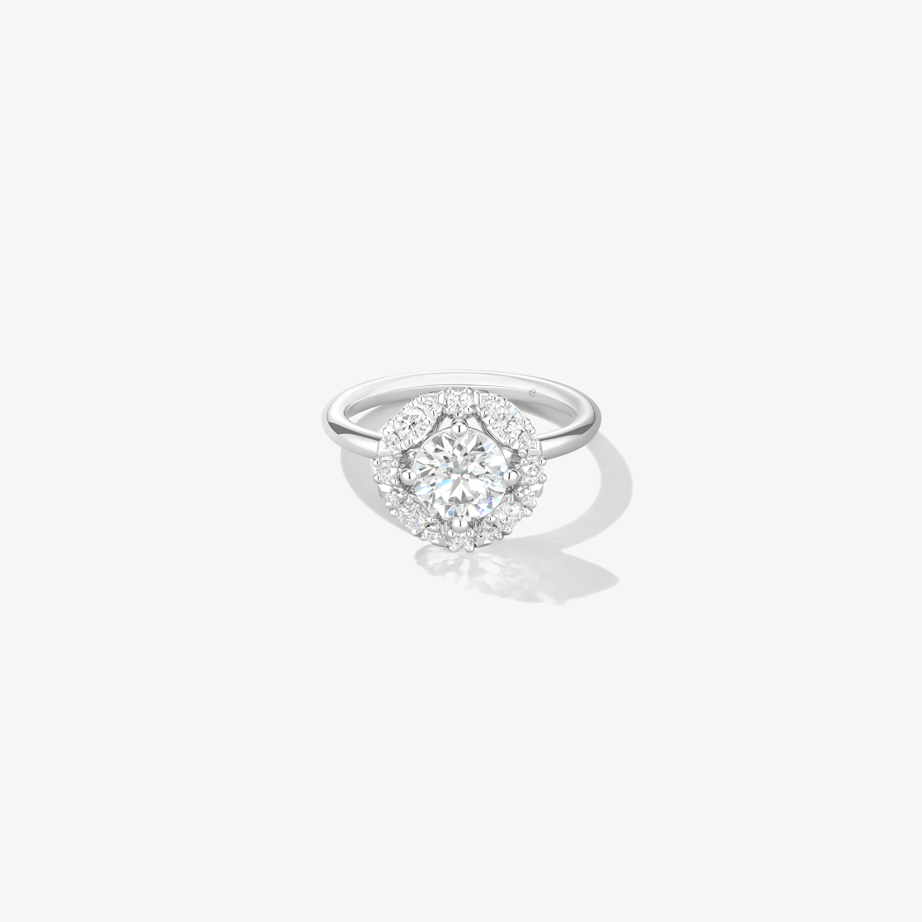 Aerial Marquise Halo 訂婚鑽戒, 鉑金, large