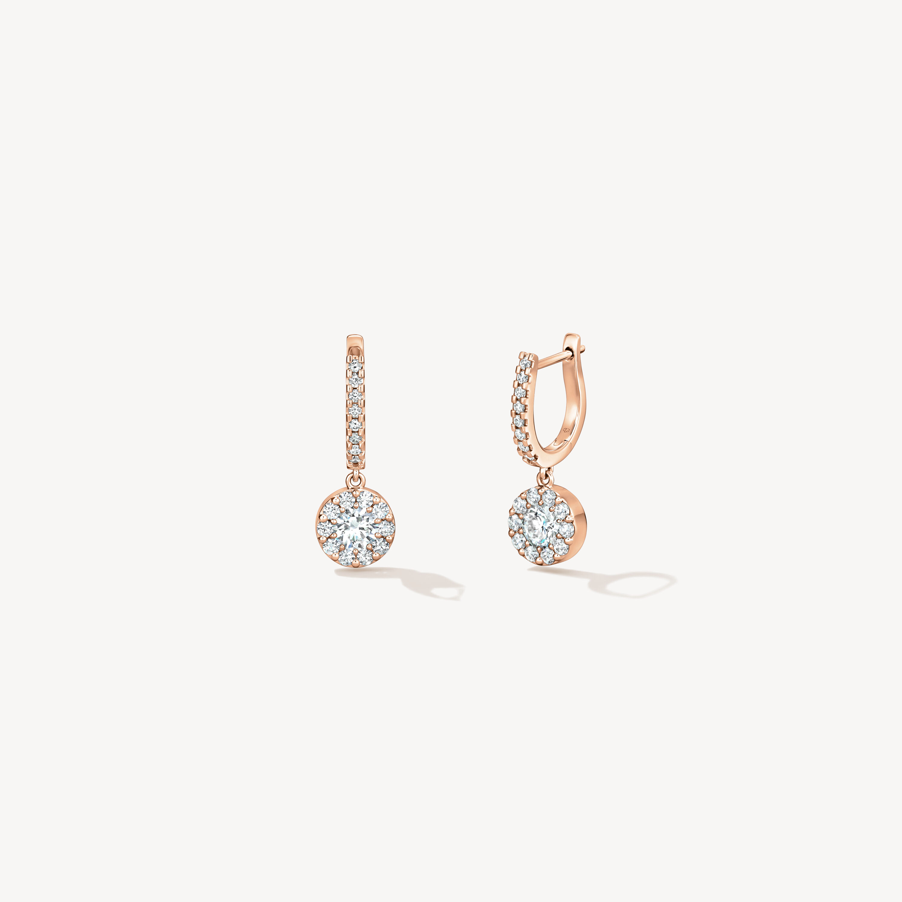 Fulfillment Diamond Drop Earrings, 18K Rose Gold, large