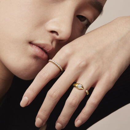 LU Droplet 鑽石戒指, 18K 白金, large