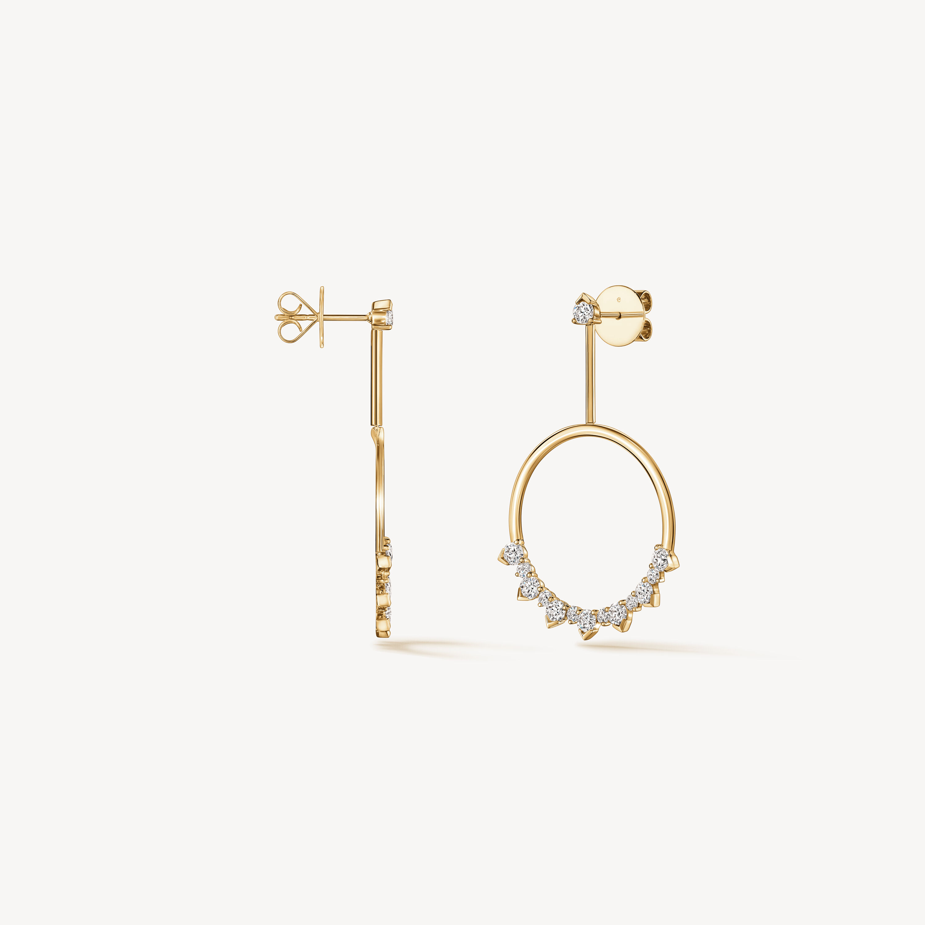 Aerial Sunrise Drop Earrings, 18K Yellow Gold, large