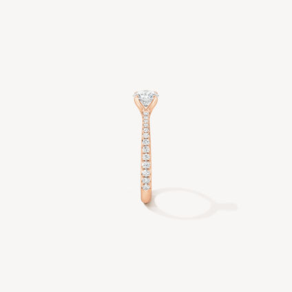 VELA Solitaire with Diamond Band 鑽石戒指　, 18K 玫瑰金, large