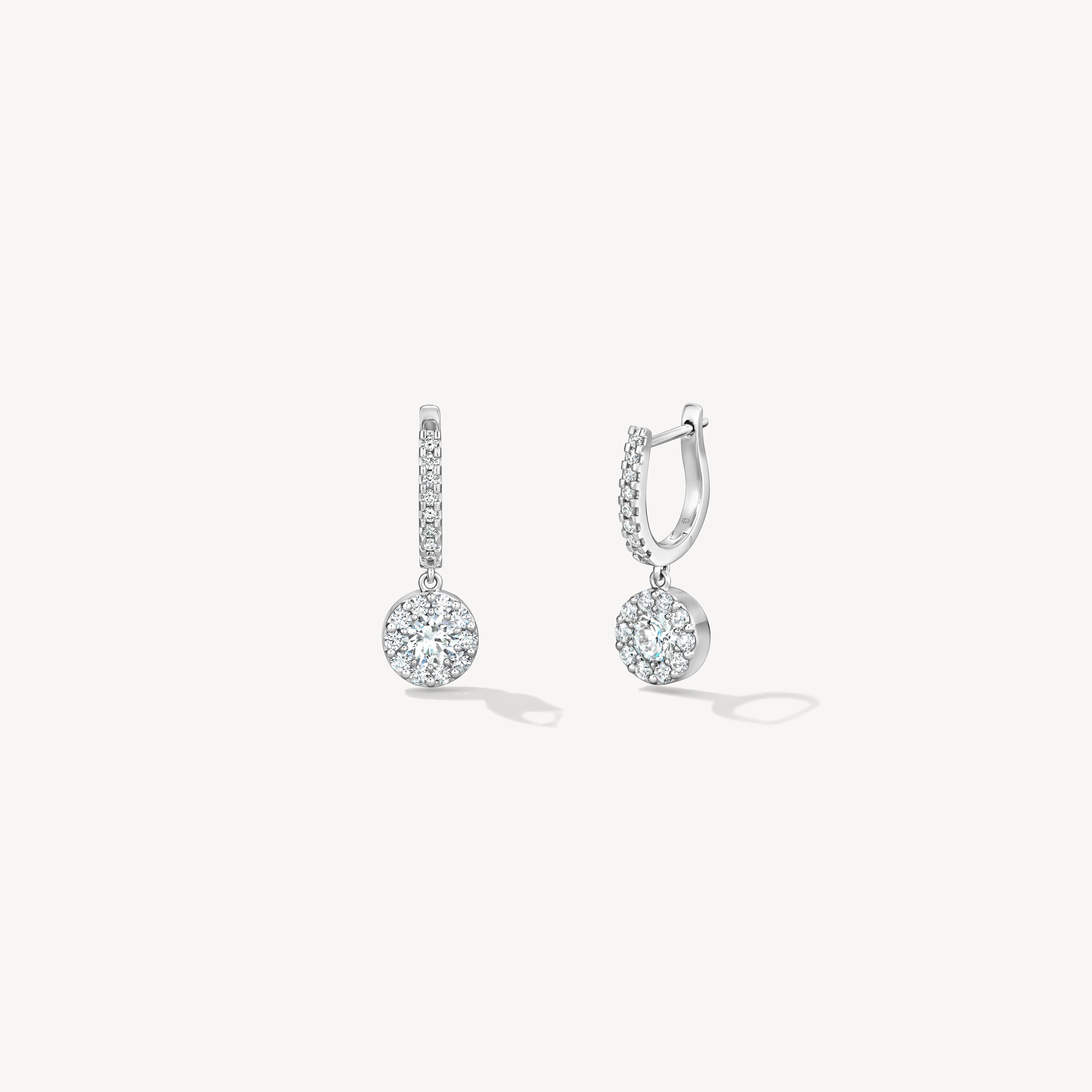 Fulfillment Diamond Drop Earrings, 18K White Gold, large