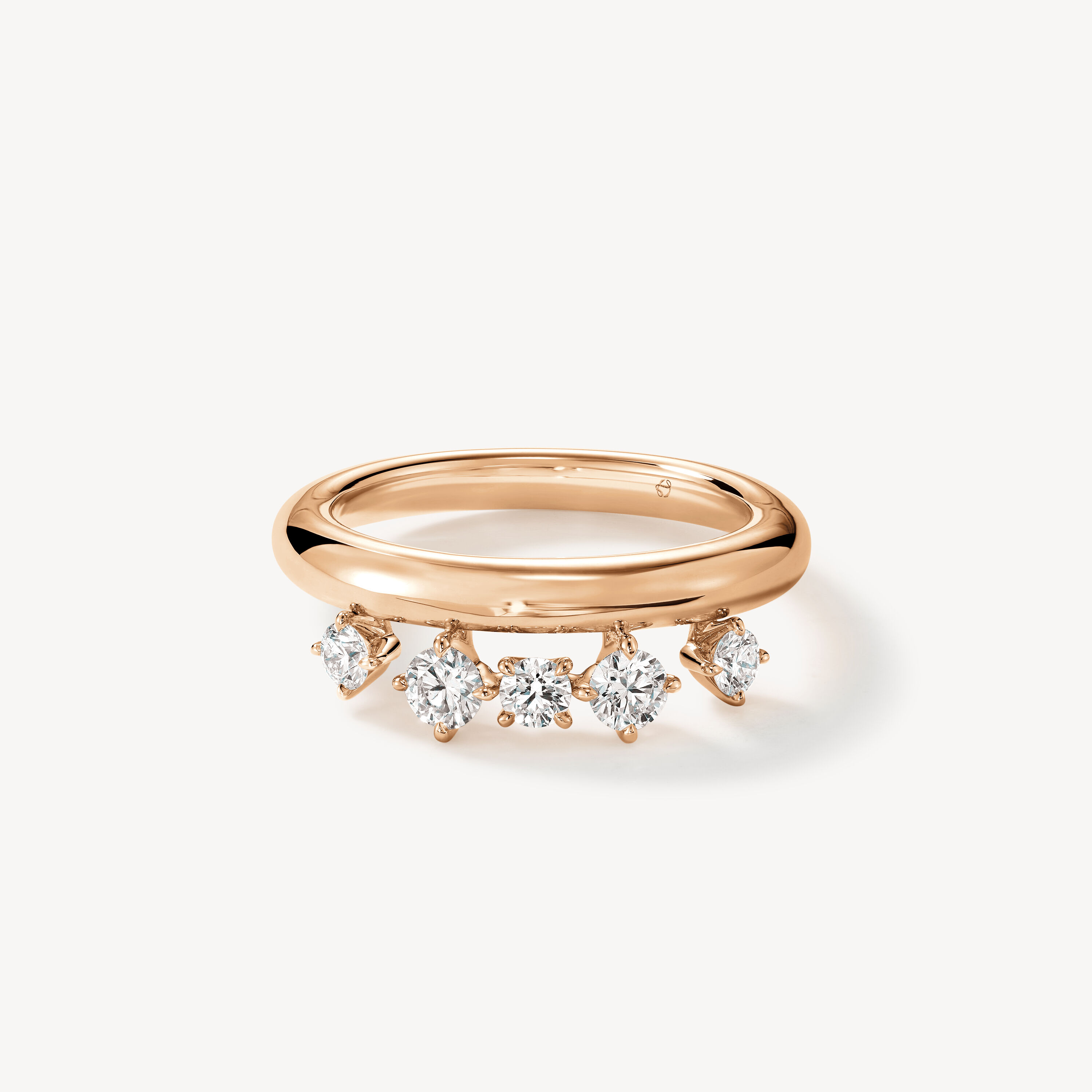 Barre Floating Diamond Ring, 18K Rose Gold, large